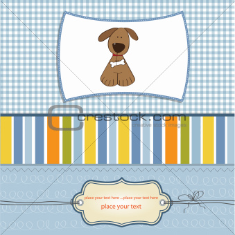 new baby announcement card with dog