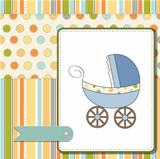 baby card with pram