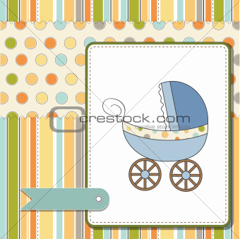 baby card with pram