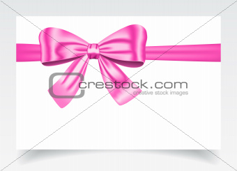 Gift card with pink bow