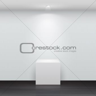 3d Empty white stand for your exhibit