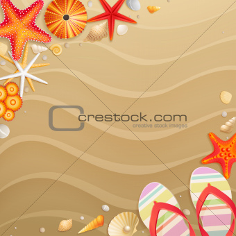 Holiday greeting card with shells