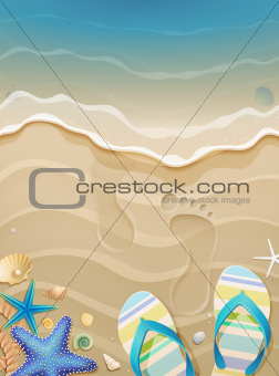 Summer holiday background with footprints