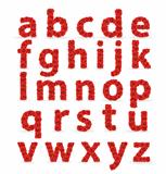 Red Roses font abc lowercase letters.