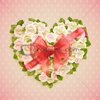 Valentine`s Day card with roses