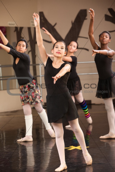 Four Young Ballet Students