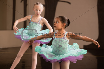 Cute Ballet Students Twirling