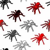 Halloween seamless pattern with black spiders 