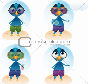 Vector Tweety summer holiday mascot