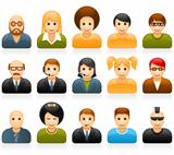 Glossy people avatar icons