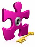 Lock and key jigsaw piece