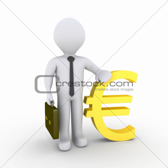 Businessman with euro sign