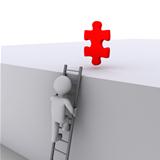 Person climbing ladder for solution