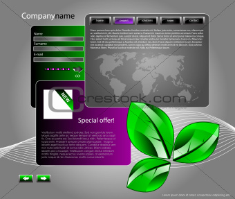 web site template with ecology motive