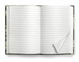 Blank open paper notebook