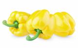 Three sweet yellow peppers
