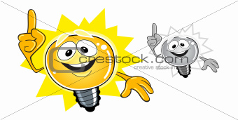 Idea bulb cartoon character