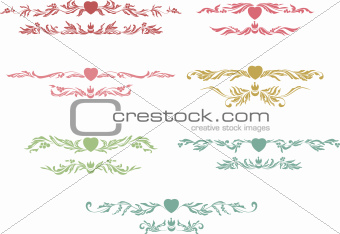 Heart and crown art stamp design set