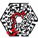 hexaeder maze with arrow