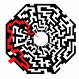 octaeder maze with red arrow