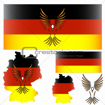 German flag and bird