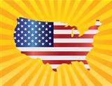 USA Flag in Map Silhouette Illustration