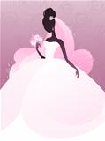 Young bride silhouette