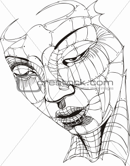 Wireframe Woman Face