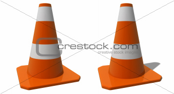 Traffic cone isolated on white