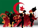 Algeria Sport Fan Crowd with Flag