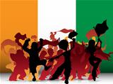 Ireland Sport Fan Crowd with Flag