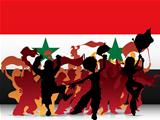 Syria Sport Fan Crowd with Flag