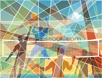 Volleyball mosaic