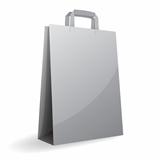 Vector illustration of gray paper bag