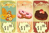 bakery price tags Vintage