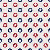 Seamless polka dot pattern with stars in american national flag 