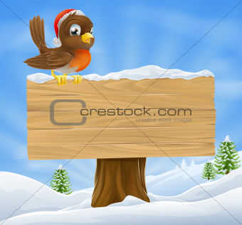 Christmas robin sign background