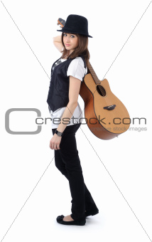 beautiful woman with guitar
