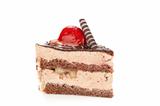 strawberry cake with chocolate cream