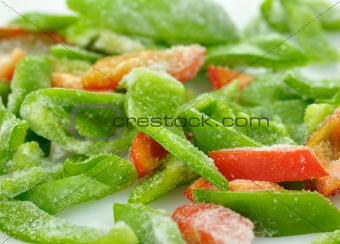 frozen red and green sweet peppers