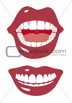 red mouth smiling, vector