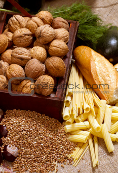 Still Life With Chest, Nuts, Pumpkin, Bread 