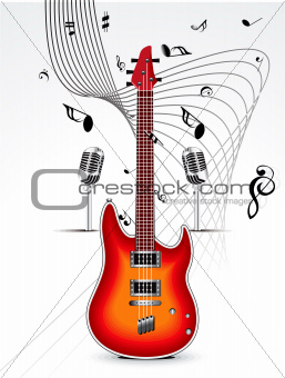 abstract mysical background with guitar
