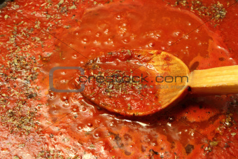 detail of tomato sauce