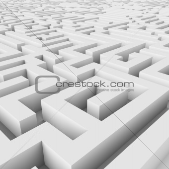 Endless maze 3D render.