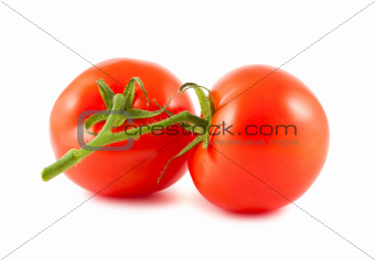 Two ripe red tomatoes