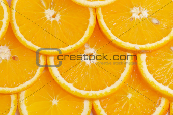 Sliced oranges background
