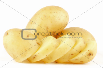 Raw Potato Full body and Freshly slided