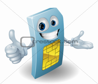 Cartoon mobile phone sim card man