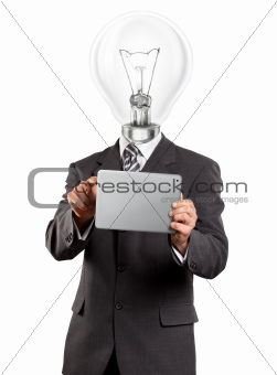 Lamp Head Businessman With Touch Pad